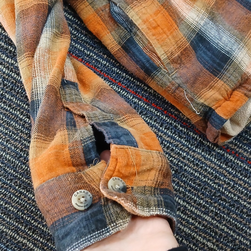🍁Canada Weather Gear Plaid Flannel Shirt Jacket/shacket Size Medium - Picture 4 of 9